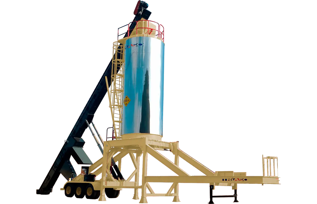 Construimos nuestro primer silo de almacenamiento de mezcla caliente, comenzando con la configuración más compleja: un diseño autoerigible.