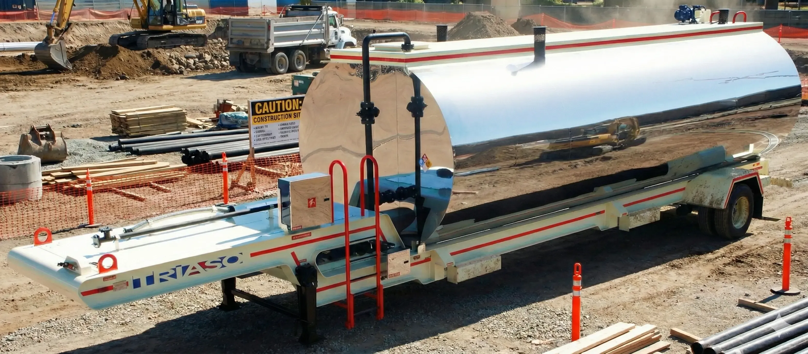 Tanque de asfalto con caldera de aceite térmico instalada